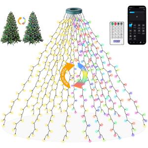 400 LEDs Christmas Tree Lights,LED Christmas Lights with 17 Light Modes ,Timer& Memory Function,Remote & APP Control,16 Strands 6.6FT String Light for Wedding,Home Party,Xmas Tree Decor,Multicolor