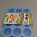 Samuelworld Baby Food Storage Container, 12 Portions x 2.5oz - BPA Free Silicone Freezer Tray with Clip-On Lid for Breast Milk Storage, Homemade Baby Food, Vegetable & Fruit Purees - Blue
