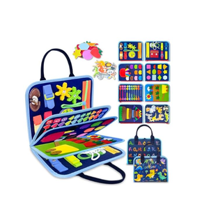 Exorany Busy Board Montessori Toys for Toddler Boy Birthday Gifts, Busy Book Sensory Learning Toys for Toddlers, Toddler Boy Airplane Car Travel Toy Educational Activities