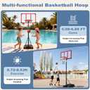 DUMOS 10FT Adjustable Height Portable Basketball Hoop Outdoor for Adult, 44 Inch Shatterproof Backboard w/Shock Absorbent Rim, Fillable Base, 2 Wheels for Swimming Pool/Indoor