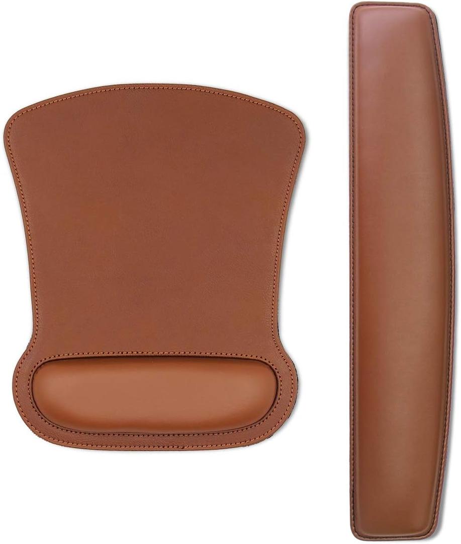 RICHEN Keyboard Wrist Rest Pad and Mouse Wrist Rest Support Mouse Pad Set,Sturdy & Comfortable & Lightweight for Easy Typing & Pain Relief-Ergonomic Support (Brown), Large