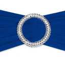 10/50/100PCS Spandex Chair Sashes Bows Elastic Chair Bands with Buckle Slider Stretch Sashes Bows for Wedding Party Event Ceremony Reception Banquet Decorations (Royal Blue, 50)