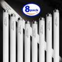 Konideke 24 Inch F17T8/865 Fluorescent Bulb Daylight 6500K, 17 Watt T8 Light Bulb, 2 Foot Fluorescent Light Bulb, 1460 lumens, G13 Medium Bi-Pin Cap 8 Pack