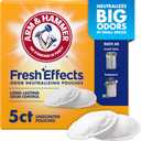 2 x Arm & Hammer Fresh Effects Odor Neutralizing Baking Soda Pouches, Unscented Deodorizer for Long Lasting Freshness in Shoes, Gym Bags, & Small Spaces, 5 count