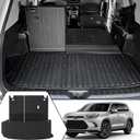 Cargo Mat with Backrest Mat 2-in-1 for 2024 2025 Toyota Grand Highlander Car Mat Accessories, All-Weather TPE Cargo Liner Trunk Mat for Hybrid LE Limited(Grand Highlander-2 in 1 Trunk Mat)