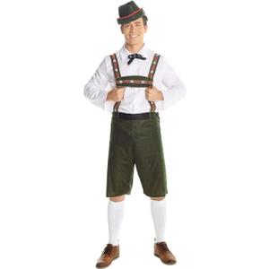 Morph Lederhosen Men Costume, Bavarian Oktoberfest Outfit, German Traditional Attire for Adults, Oktoberfest Outfits Men, (Large)