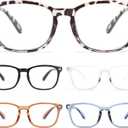 BLS BLUES Reading Glasses for Women for Home, Office & Driving - HD Clear Readers with Blue Light Blocking Protection (5 Pack Mix, 1.25 x)