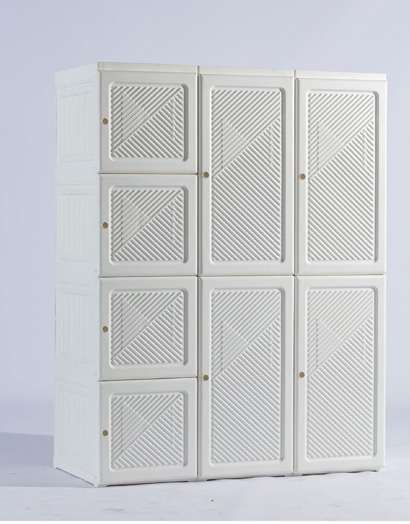 ANTBOX Portable Wardrobe Closet Storage Organizer for Clothes,Transparent Door Panels,Suitable for Living Room, Bedroom,Plastic Wardrobe with Magnetic Door and Easy Assembly 10 Cubes