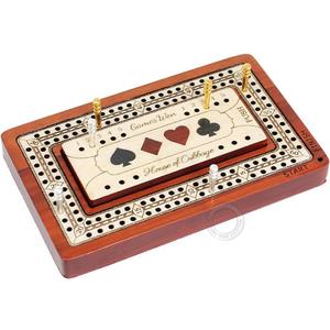 Brand: House of Cribbage 4.54.5 out of 5 stars(115)House of Cribbage - 2 Track - Wooden Travel/Pocket Size Cribbage Board - 4 Inch - Inlaid in Bloodwood/Maple Wood with Storage Space for Cribbage Pegs - 60 Points - Non Continuous