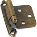 Laurey 28705 No Inset Face Mount Self-Closing Cabinet Hinge, Antique Brass, 2-Pack