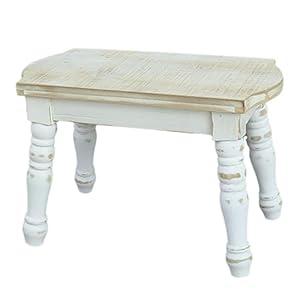 Aboacent Wooden Stool, Rustic Farmhouse Step Stool for Adults, Small Solid Wood Plant Stool, Foot Stools for Bathroom, Kitchen, Bedroom, Plant Stand