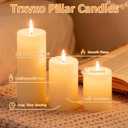 6-Pack Ivory Pillar Candles Bulk Set - Assorted 3 Sizes (3, 4, 6 Inch, 2 Each), Long-Lasting Dripless, Unscented & Smokeless Hurricane Candles for Wedding, Dinner Party & Romantic Atmosphere.