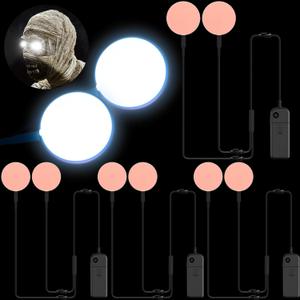 Retisee Halloween 4 Pcs Led Eyes for Mask Skeleton, EL Panels Light,with Battery Box for Cosplay Laser Eyes Pumpkin head Halloween Horror Theme Party Decor with Battery Box (White)
