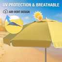 8FT Beach Umbrellas for Sand,Portable Outdoor Windproof Sun Umbrella with Push Button Tilt and Air Vent,UPF 50+ PU Coating for Patio Garden Pool Backyard