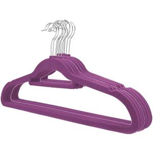 UNIWARE Flocked Suede Hanger, Grooved Bar (12, Orchid)