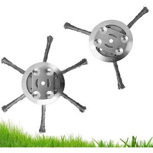 2026 2PCS Universal Steel Wire Trimmer Head - Replacement for Electric/Battery Cordless String Trimmers & Weed Eaters (3Blades+6Blades)