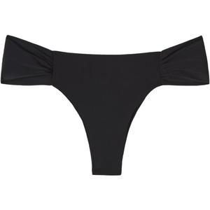 Woman's Draped Brazilian Swimsuit Bottom Indonesia (Large, Black - Indonesia Black)