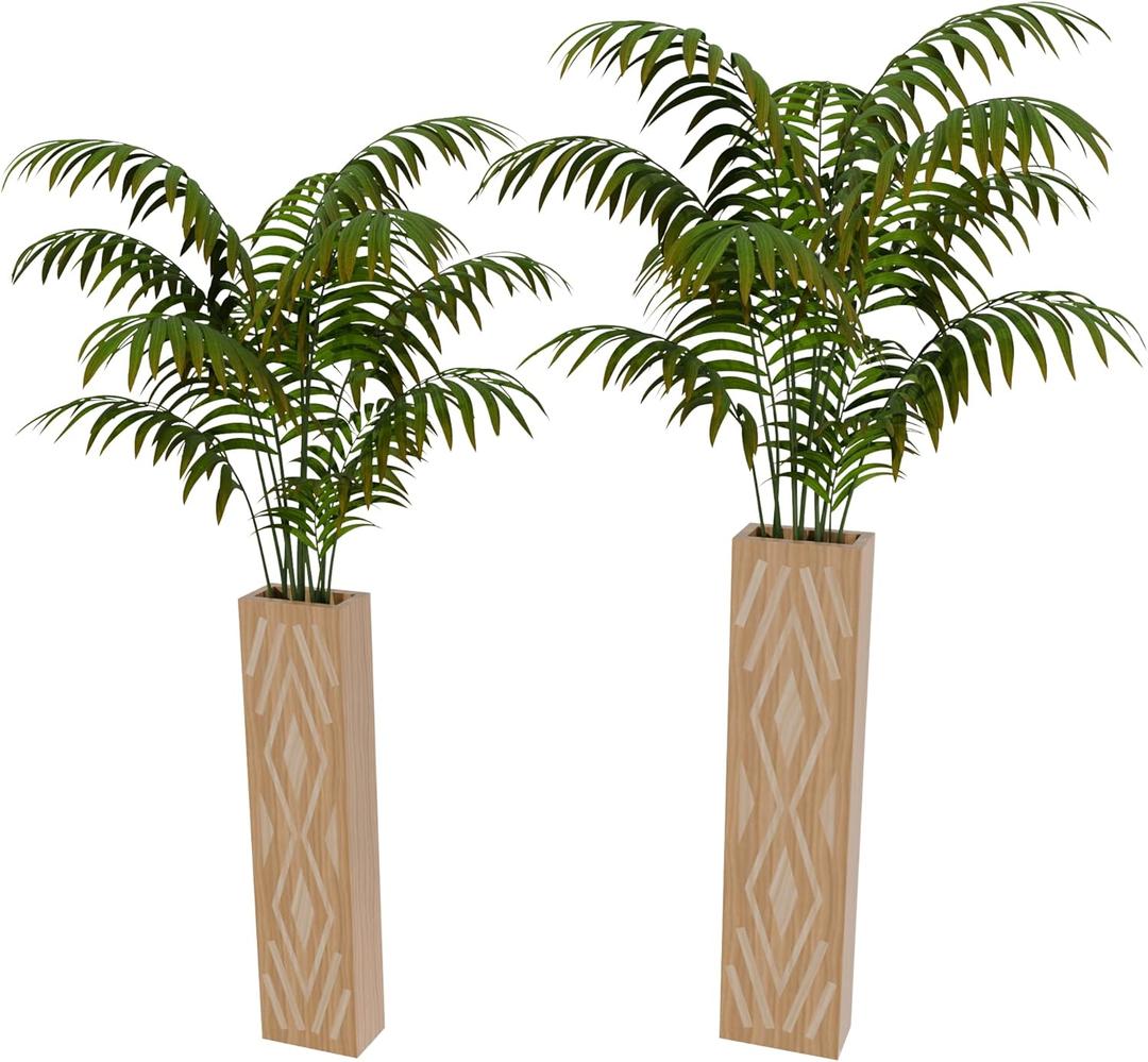 2 Pack Wooden Wall Planter  Handmade Boho Wall Vase for Flowers & Greenery | Rustic Modern Wood Wall Decor for Living Room, Bedroom, Bathroom & Office (Brown)