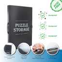 1000 Pcs Puzzle Storage Portfolio Folder with 20 Acid- Free Pockets, Large Capacity Puzzle Organizer, Portable, Dustproof and Protective Accessory for Jigsaw Enthusiasts White