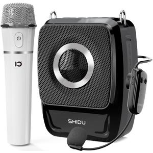 SHIDU 35W Voice Amplifier with Wireless Microphone Handheld and Headset, Wireless Voice Amplifier for Teachers, Bluetooth Portable Megaphone Speaker for Classroom Tour Guides Speech Meeting-S92