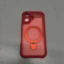 MOCCA Design for iPhone 16 Case with Magnetic Invisible Stand [Full Camera Protection] [Compatible with Magsafe] Military Drop Shockproof Translucent Matte Phone Case Cover 6.1",Red