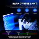 Blue Light Blocking Glasses Vintage Half Frame UV Clear Lens Anti Eyestrain Computer Gaming Glasses for Women Men
