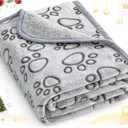 Stuffed Premium Soft Dog Blanket Washable, 40"x32" Cat Blanket for Indoor Cats Large Medium Small Dog Puppy Essentials (Grey)