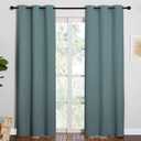NICETOWN Modern Blackout Curtains Noise Reducing, Thermal Insulated and Privacy Room Darkening Drape Panels for Boy's Guest Room Door Window (Greyish Blue, 2 Panels, W42 x L84 -Inch)