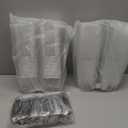 100 Pack 8OZ Plastic 50Pcs Square Dessert Cups with Lids and 50Pcs Spoons,Square Ice Cream Container with Forks, Disposable Parfait Cups for Mousse Cupcake Pudding Snacks Yogurt Parfait Fruits50Sets