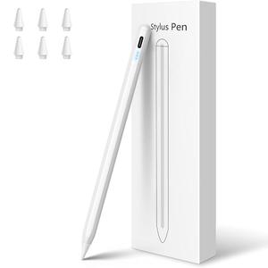 Stylus Pen for iPad,10 Mins Quick Charge Active Pencil for iPad 2018-2024,Palm Rejection Tilt Sensor Magnetic Pen (white)
