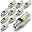 ALIDE E12 60W 4000k C7 Led Candelabra Light Bulbs Replacement, Small Base E12 6W LED Bulbs T6 Natural White 110V 120V for Ceiling Fan Chandelier Lighting,550lm,Non-dimmable 10Pack