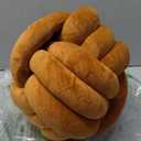 Knot Pillow Ball, Handmade Decorative Throw Pillow, Soft Round Knotted Cushion for Couch & Bedroom, Cute Home Decor, Braided Pillow for Living Room (10.6 Inches, Caramel)