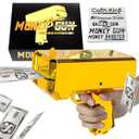Money Gun Shooter – RUVINCE Gold Money Gun for Movies That Look Real, Prop Gun Make it Rain, Handheld Cash Gun for Game Movies Party
