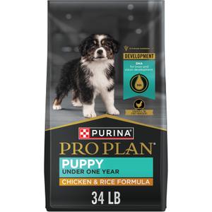 Purina Pro Plan High Protein Dry Puppy Food, Chicken and Rice Formula - 34 lb. Bag (EXP 01/31/27)