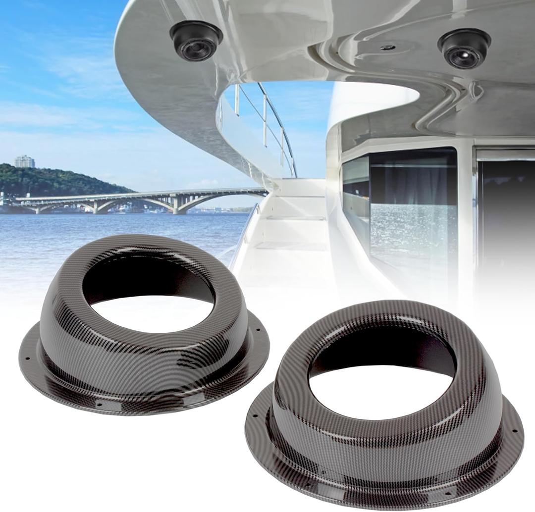 6.5" Speaker Pods, Angled Surface Mount Speaker Enclosures Boxes for UTV, RV, Boat, Door, Trunk, Car, Universal Painted Carbon Fiber Print (2PCS Hole Cut)