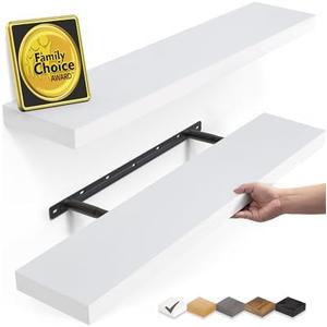 Amazon.com: BAYKA Floating Shelves White, 22.5 inch Rustic Wood Wall Mounted Shelves for Bathroom, Bedroom, Living Room, Kitchen & Office, Hanging Display Shelf with 22 lbs Capacity : Home & Kitchen