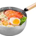 Yukihira Saucepan,Yukihira Pot, 4 Quart Stainless Steel Saucepan Pan Japanese Milk Pot with Wood Handle (9.45 inches)