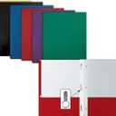 Better Office Products Letter Size Paper Portfolios, Case of 100, Assorted Primary Colors, with Fasteners (Assorted, 2 Pocket Paper Folders)