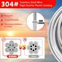 4FT/6FT/10FT/15FT Cable Locks with Combination 1/8 inch Security Cable with Loops for Fence Luggage Gym Locker Cabinet