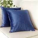 Artcest Set of 2, Cozy Solid Velvet Throw Pillow Case, Decorative Couch Cushion Cover, Soft Sofa Euro Sham with Zipper Hidden, 16"x16" (Royal Blue)