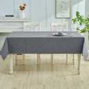 Rectangle Table Cloth Linen Farmhouse Stainproof Waterproof Washable Polyester Oblong Rectangular Fabric Table Cover for Kitchen Dining Dinner(Gray/60x84 Inch)
