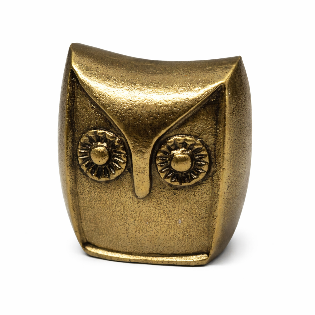 HD Designs Aluminum Owl Gold 4.9 Inches Home Decor Desk Table Shelf Figure