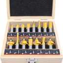 Router Bits Set of 15 Pieces 1/2 Inch Woodwork Tools for Beginners