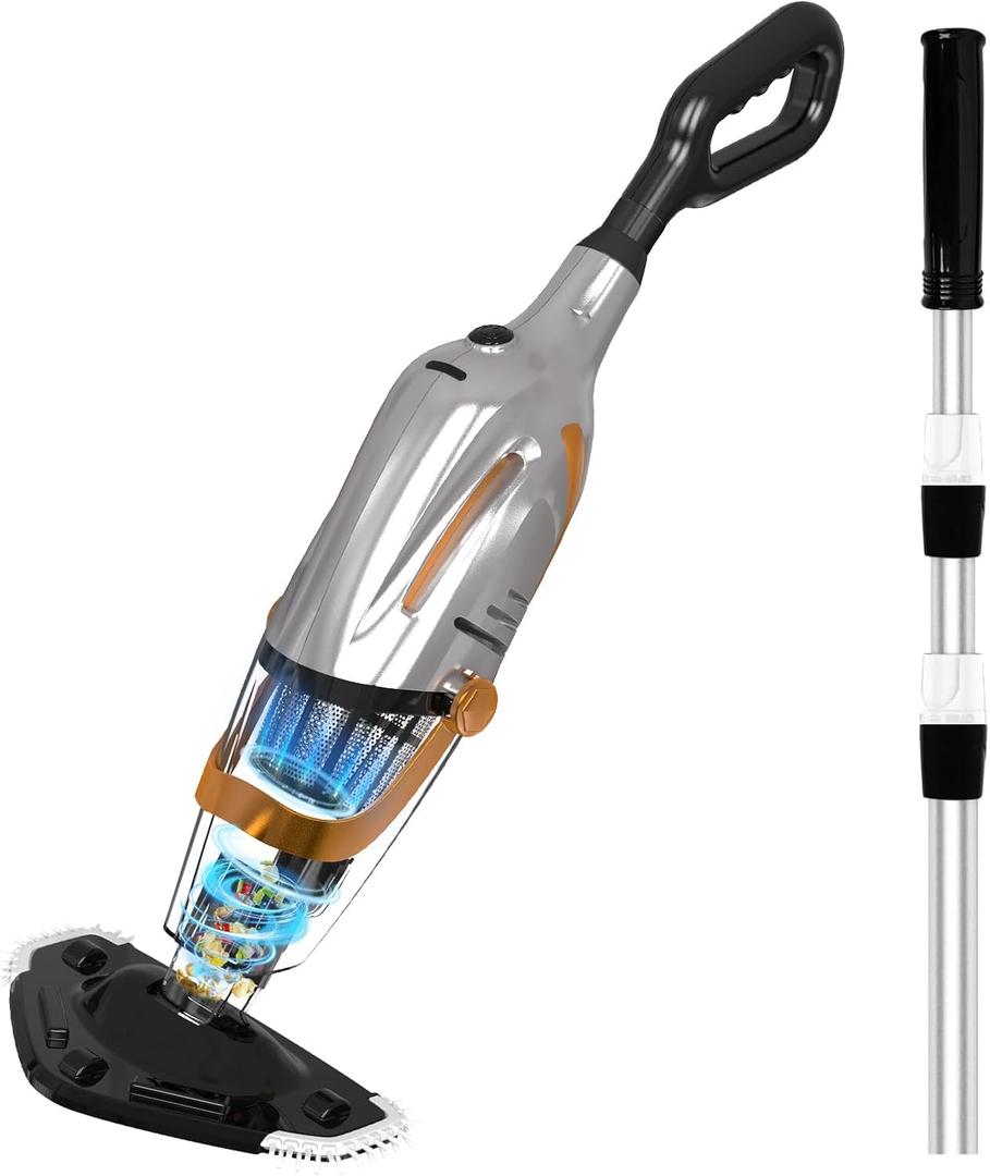Cordless Pool Vacuum Cleaner, Rechargeable, Handheld Pool Vacuum for Above Ground and Inground Pools, spa hot tub 18.5 GPM Suction 80 Min Run Time