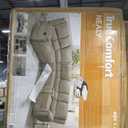 Fabric L-Shaped Reclining Sectional Sofa Couch for Living Room, Manual Recliner Oversized Sofa, with Padded Headrest, 2 Cup Holders, Storage Space, 5-Seater Home Furniture Set, Grey 54"L x 38"D x 40.5"H
