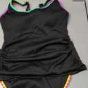 Women's Swimsuit Tankini Tummy Control Bathing Suits Two Piece Modest Swim Suits High Waisted Shell Stitch Swimwear L