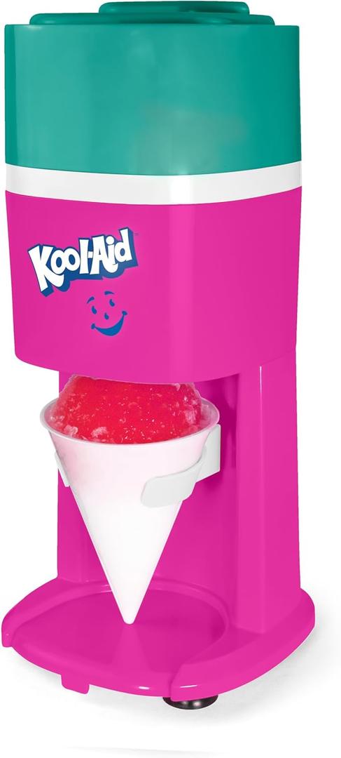 Kool-Aid Shave Ice and Snow Cone Machine, Multi-Use Ice Shaver for Frozen Treats, Slushies, Snow Cones, and More  Reusable Cup and Ice Mold, Stainless Steel Blades  Sharkleberry