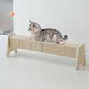 Cat Scratching Post, 30" Horizontal Sisal Scratch Post for Indoor Cats, Durable Cat Furniture Protector with Spring Toy