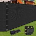 6 x 50FT Privacy Screen Fence Black Heavy Duty Mesh Fencing Shade Net Cover with Reinforced Bindings 100 Straps for Outdoor Chain Link Fence Patio Wall Garden Backyard, Black