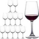 FAWLES Fully Tempered Wine Glasses, Shock Resistant Wine Glass Set for Red or White Wine, Dishwasher Safe Stem Glasses for Restaurants, Bars, Home (Set of 12, 12 oz)
